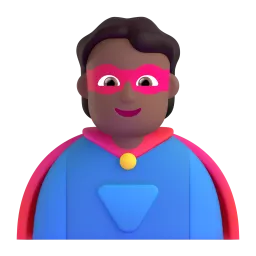 Superhero: Medium-Dark Skin Tone emoji on Microsoft