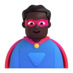 Man Superhero: Dark Skin Tone emoji on Microsoft