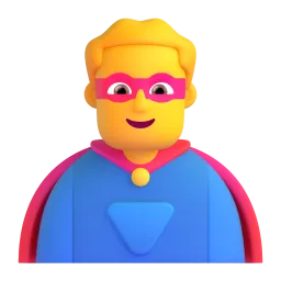 Man Superhero emoji on Microsoft