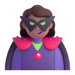 Emoji Supervillana: tono de piel claro medio en Microsoft