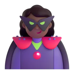 Emoji Ketua penjahat wanita: ton kulit sederhana gelap pada Microsoft