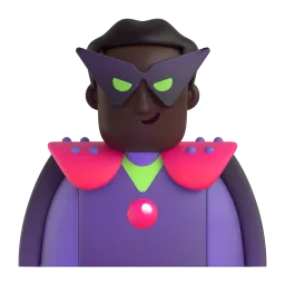 Man Supervillain: Dark Skin Tone emoji on Microsoft