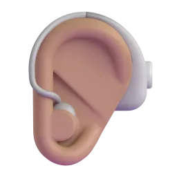 Emoji Orecchio con apparecchio acustico: carnagione abbastanza chiara su Microsoft