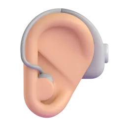Ohr mit Hörgerät: mittlere Hautfarbe-Emoji auf Microsoft