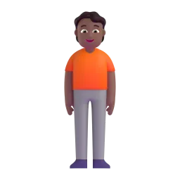 Microsoft üzerinde Ayakta duran kişi: orta koyu cilt tonu emojisi