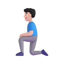 Man Kneeling: Light Skin Tone emoji on Microsoft