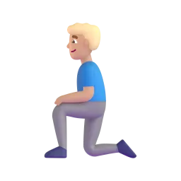 Man Kneeling: Medium Skin Tone emoji on Microsoft