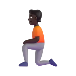Emoji Persona inginocchiata: carnagione scura su Microsoft