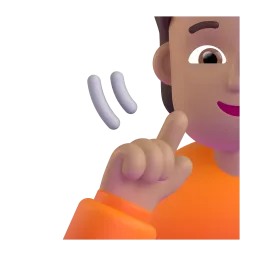 Gehörlose Person: mittelhelle Hautfarbe-Emoji auf Microsoft