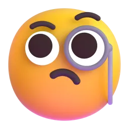 Face with Monocle emoji on Microsoft