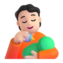 Emoji Personne allaitant un bébé : peau claire sur Microsoft