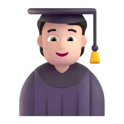 Student: Light Skin Tone emoji on Microsoft