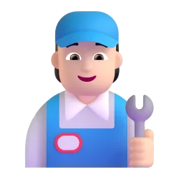 Mechaniker(in): helle Hautfarbe-Emoji auf Microsoft