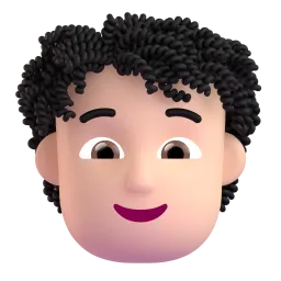 אימוג'י אדם: גוון עור בהיר, שיער מתולתל ב-Microsoft