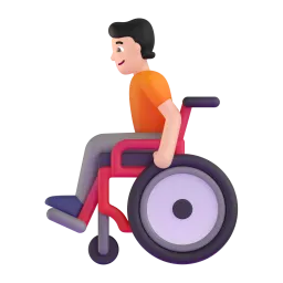 Emoji Personne en fauteuil roulant manuel : peau claire sur Microsoft