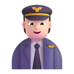 Emoji Pilota: carnagione chiara su Microsoft