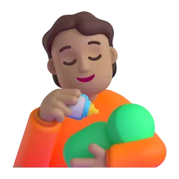 Person Feeding Baby: Medium-Light Skin Tone emoji on Microsoft