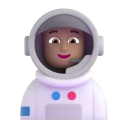 Microsoft üzerinde Astronot: orta açık cilt tonu emojisi