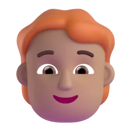 Person: Medium-Light Skin Tone, Red Hair emoji on Microsoft