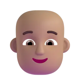 Emoji Persona: carnagione abbastanza chiara e calvo su Microsoft