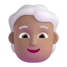 Person: Medium-Light Skin Tone, White Hair emoji on Microsoft