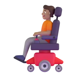 Emoji Người trên xe lăn điện: màu da sáng trung bình trên Microsoft