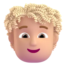 Person: Medium Skin Tone, Curly Hair emoji on Microsoft
