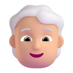 Person: Medium Skin Tone, White Hair emoji on Microsoft