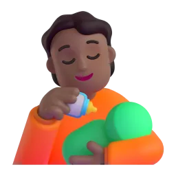 Person Feeding Baby: Medium-Dark Skin Tone emoji on Microsoft