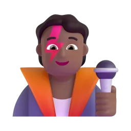 Microsoft üzerinde Şarkıcı: orta koyu cilt tonu emojisi