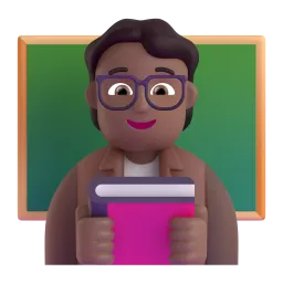 Lehrer(in): mitteldunkle Hautfarbe-Emoji auf Microsoft