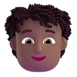 Person: Medium-Dark Skin Tone, Curly Hair emoji on Microsoft