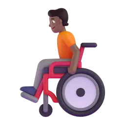 Emoji Orang dalam kerusi roda manual: ton kulit sederhana gelap pada Microsoft