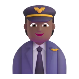 Emoji Juruterbang: ton kulit sederhana gelap pada Microsoft