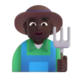 Bauer/Bäuerin: dunkle Hautfarbe-Emoji auf Microsoft