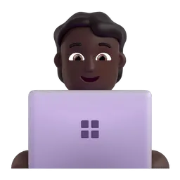 อีโมจิ ผู้เชี่ยวชาญด้านเทคโนโลยี: โทนผิวสีเข้ม บน Microsoft