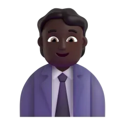 Office Worker: Dark Skin Tone emoji on Microsoft