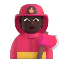 Firefighter: Dark Skin Tone emoji on Microsoft