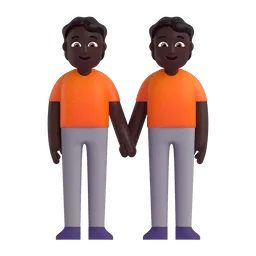 Microsoft üzerinde El ele tutuşan insanlar: koyu cilt tonu emojisi