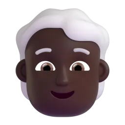 Person: Dark Skin Tone, White Hair emoji on Microsoft