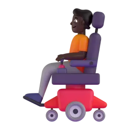 Person in Motorized Wheelchair: Dark Skin Tone emoji on Microsoft