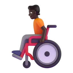 Emoji Orang dalam kerusi roda manual: ton kulit gelap pada Microsoft