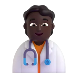 Arzt/Ärztin: dunkle Hautfarbe-Emoji auf Microsoft