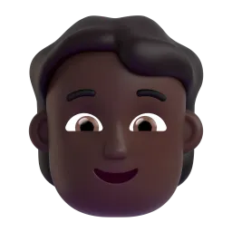 Person: Dark Skin Tone emoji on Microsoft