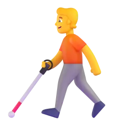 Person with White Cane emoji on Microsoft