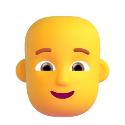 Person: Bald emoji on Microsoft