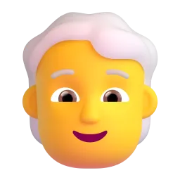 Person: White Hair emoji on Microsoft