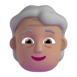 Older Person: Medium-Light Skin Tone emoji on Microsoft