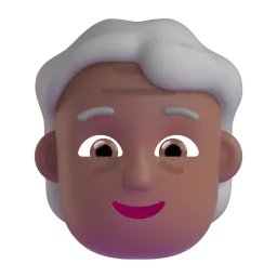 Older Person: Medium-Dark Skin Tone emoji on Microsoft