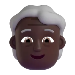 Older Person: Dark Skin Tone emoji on Microsoft